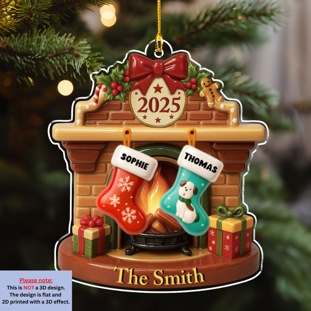 Custom Family First Christmas Ornament •  Let It Snow - Personalized Acrylic Ornament