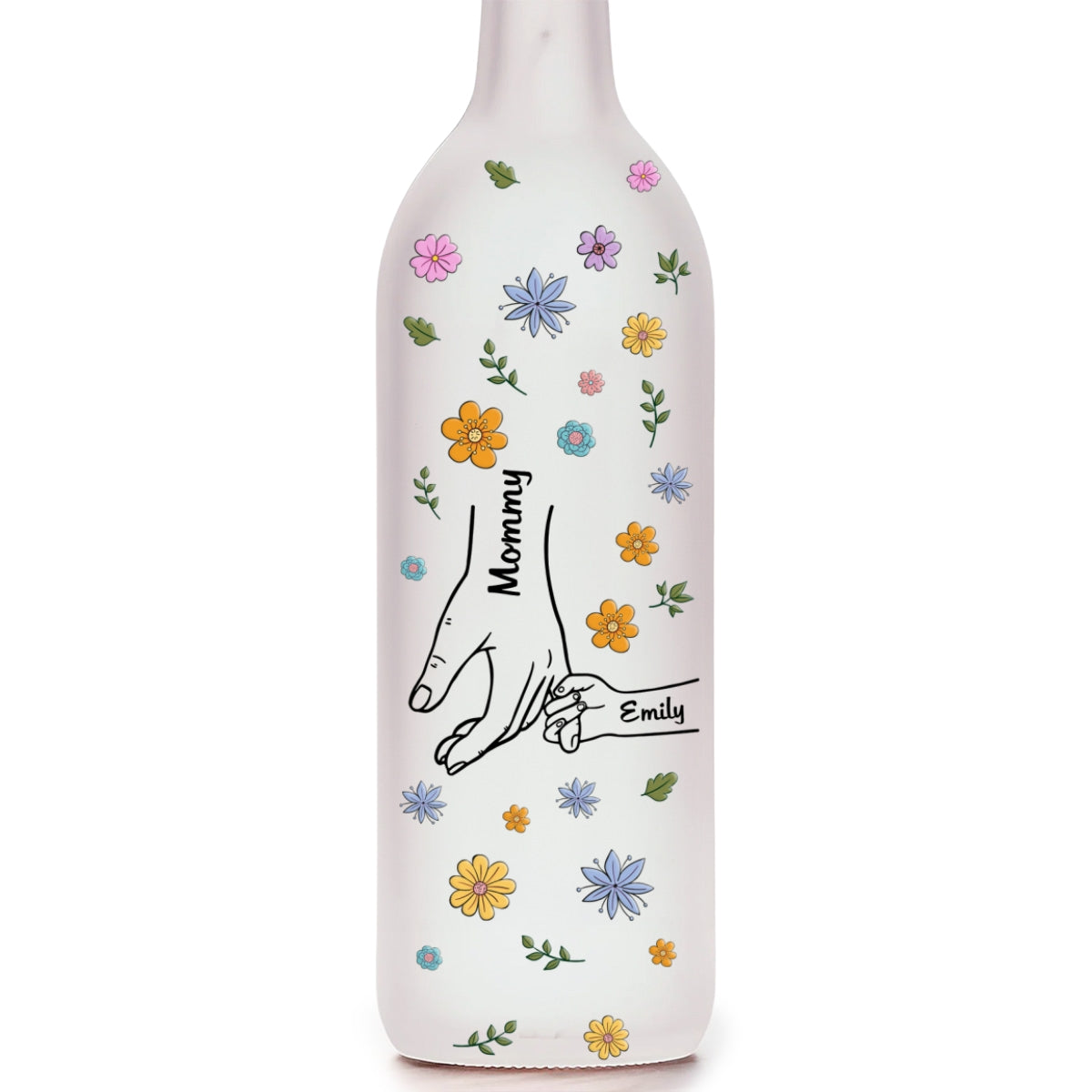 Mom Hold Our Hands - Personalized Bottle Lamp