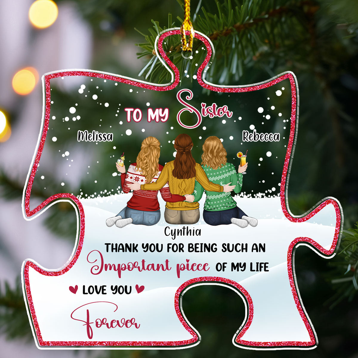 Custom Friendship Christmas Ornament, Best Friend Gift •  An Important Piece - Personalized Acrylic Ornament