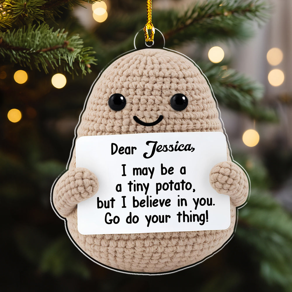 Custom Coworker Christmas Ornament, Team Appreciation Gift •  Positive Potato - Personalized Acrylic Ornament
