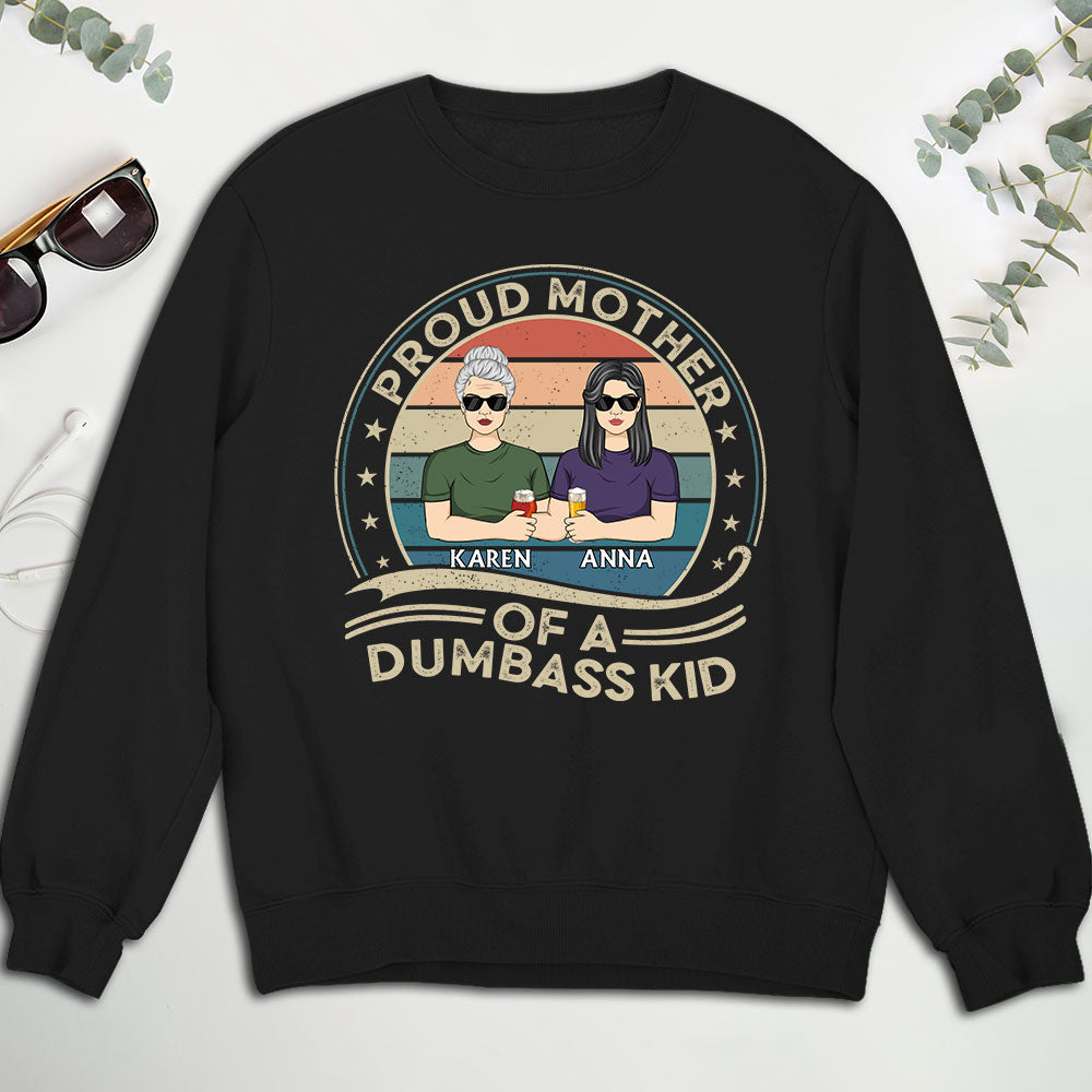 Custom Christmas & Birthday Gift for Mom, Grandma • Proud Mother Of Kids Retro - Personalized Shirt