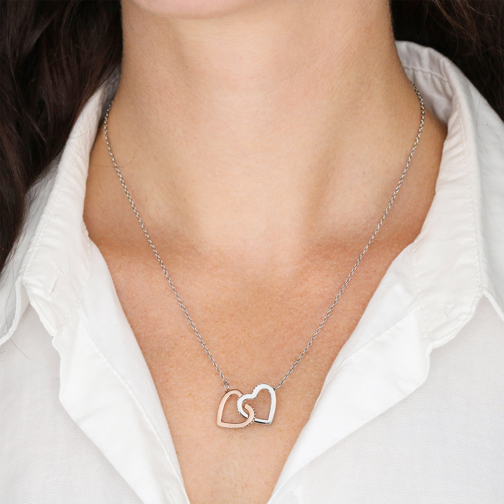 Always Will Love And Protect You - Personalized Interlocking Heart Necklace