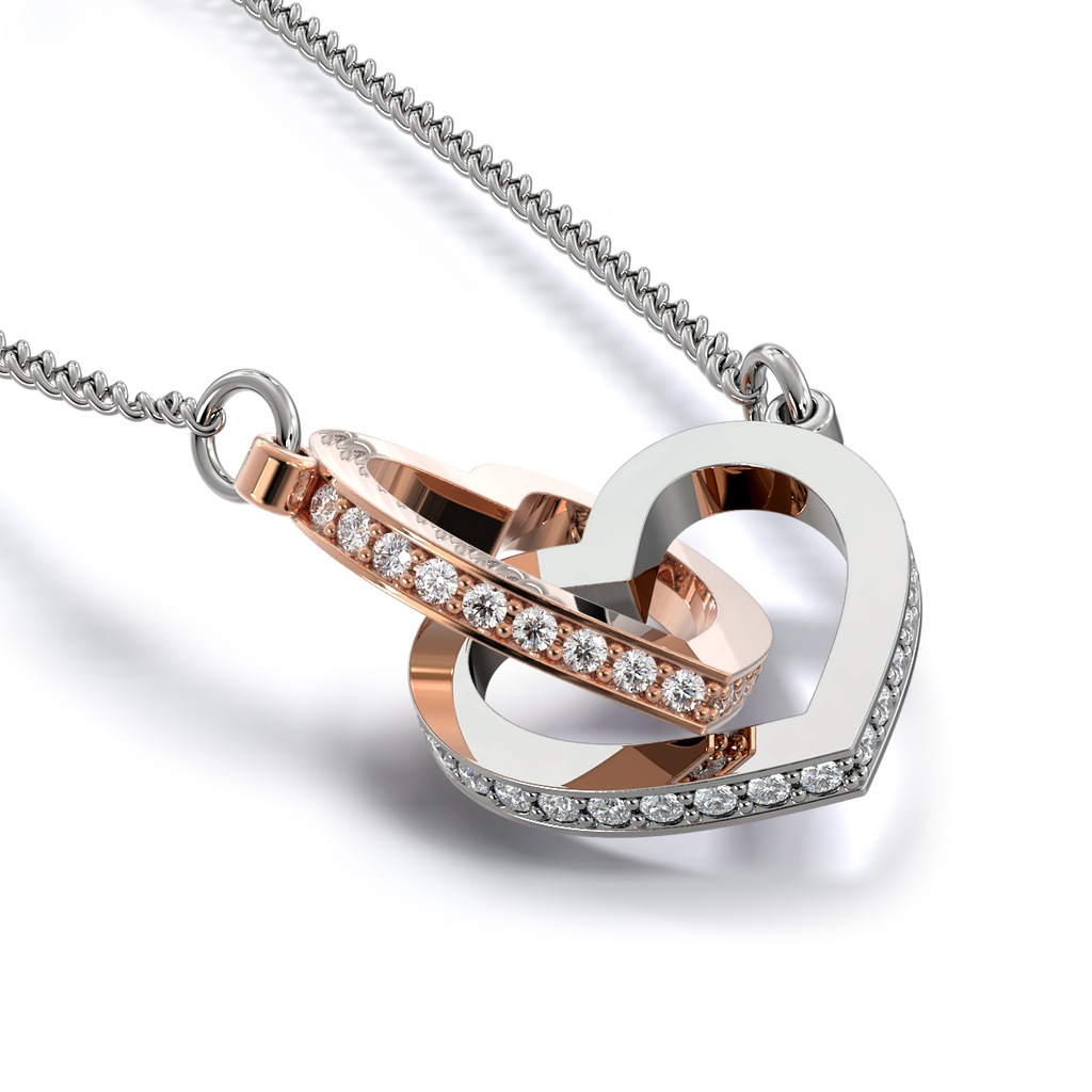 To My Daughter - Personalized Interlocking Heart Necklace