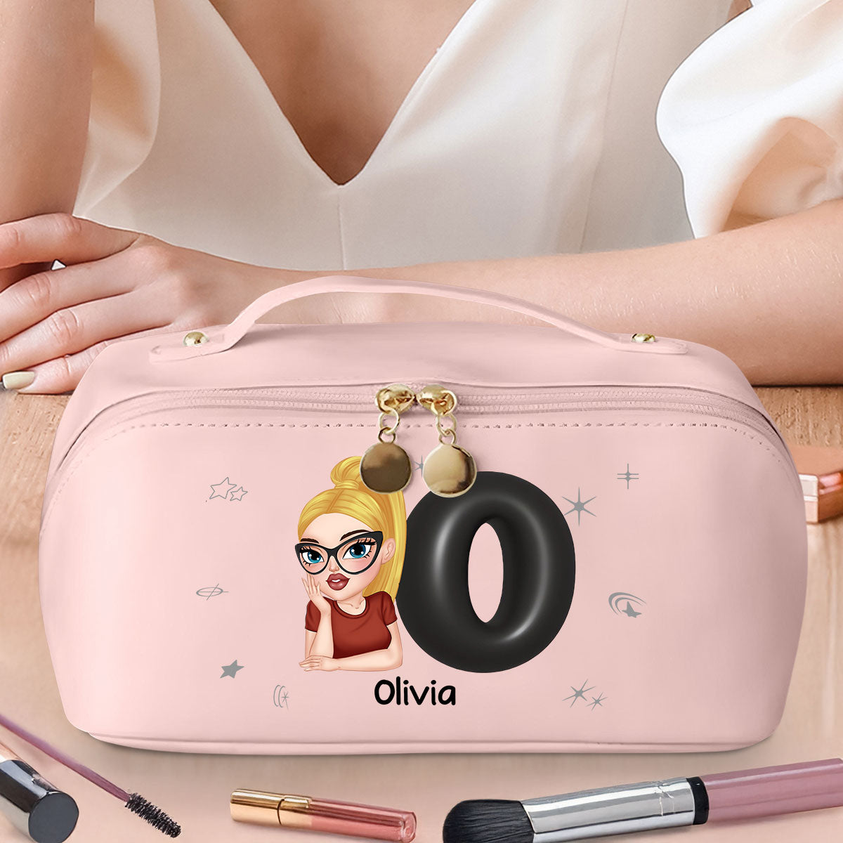 Y2K Girl - Personalized Leather Makeup Bag