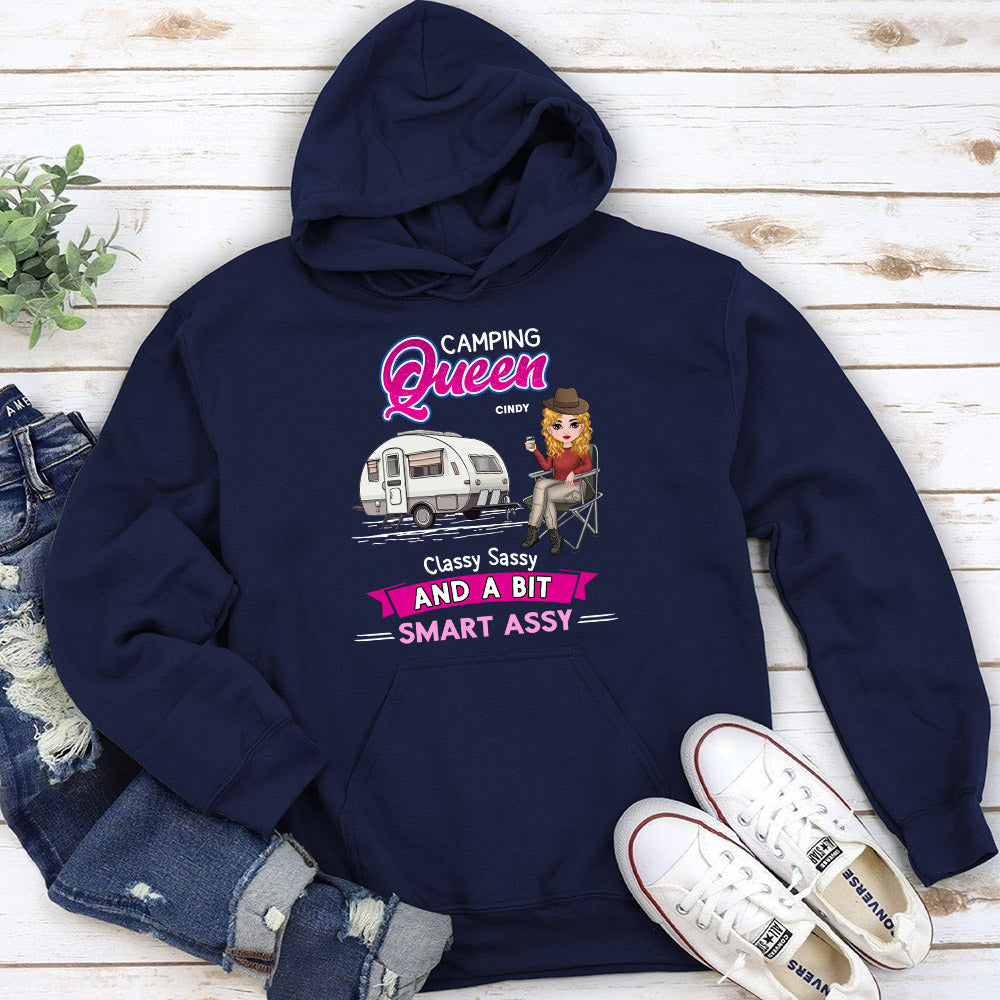 Custom Christmas & Birthday Keepsake Gift • Camping Queen - Personalized Hoodie