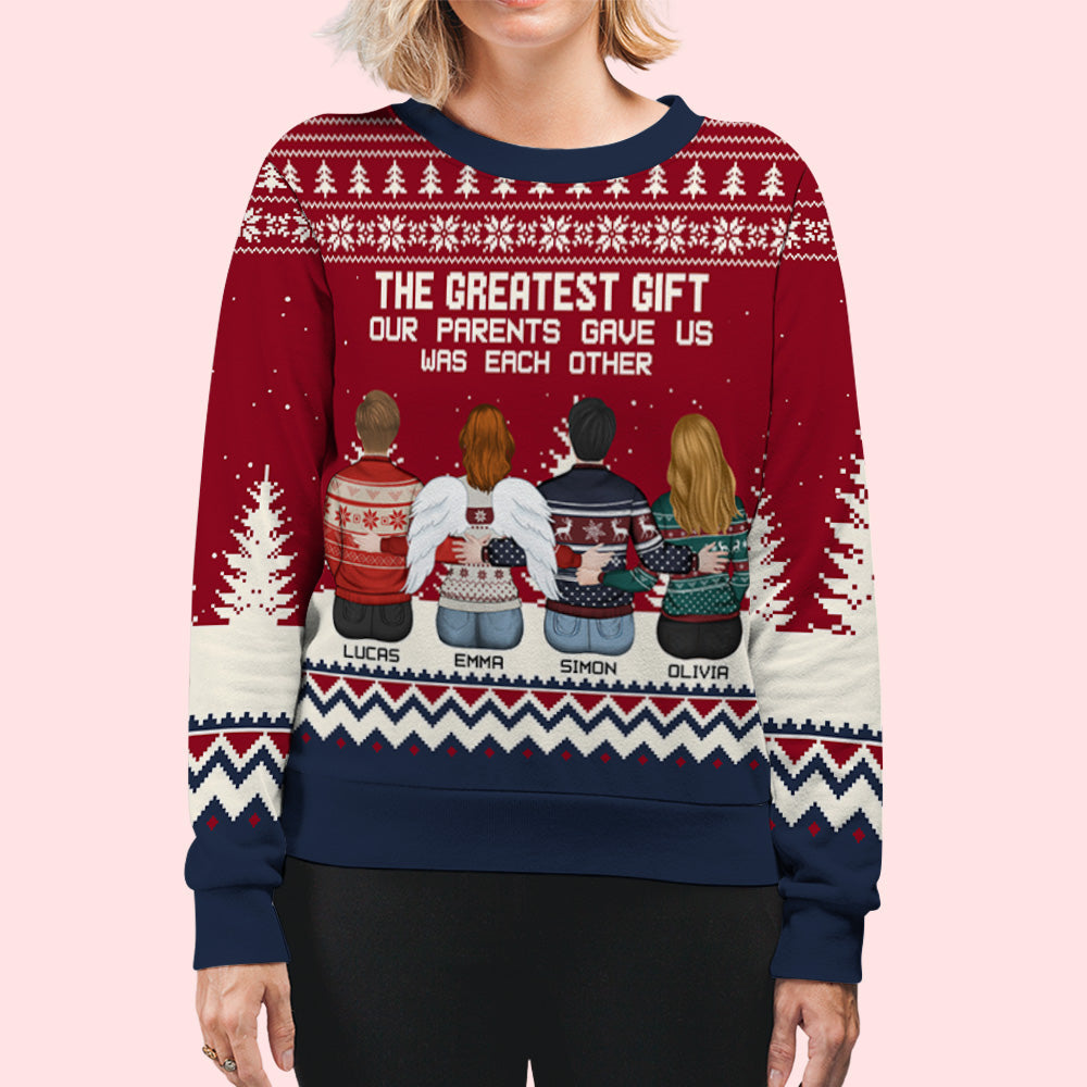The Greatest Gift Our Parents Gave Us Was Each Other - Personalized All-Over-Print Sweatshirt