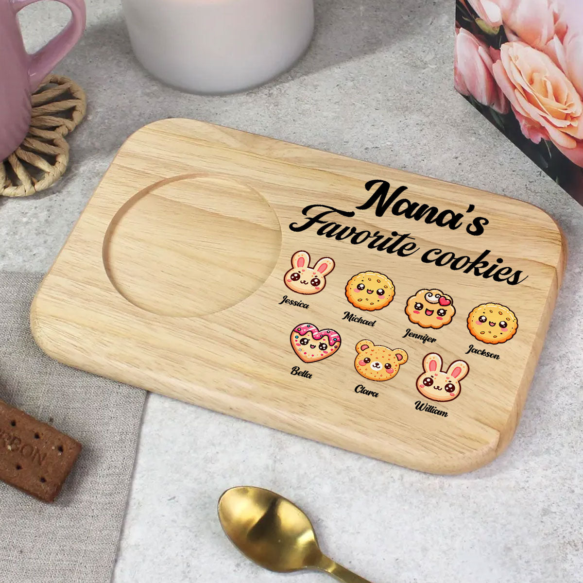 Grandma Favorite Cookies - Personalized Wooden Treat Board