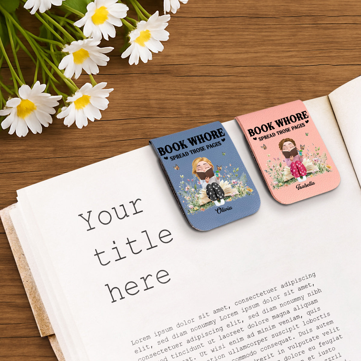 Pages Beg To Be Spread - Personalized Leather Bookmark