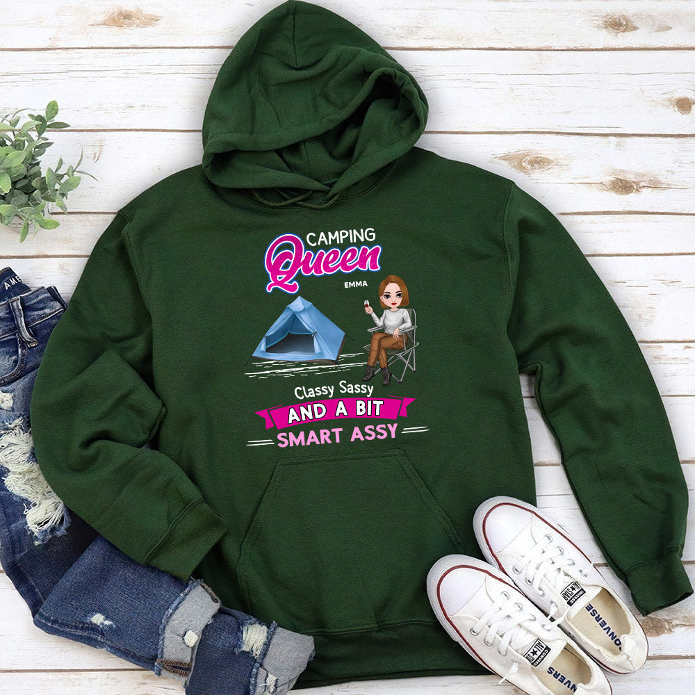 Custom Christmas & Birthday Keepsake Gift • Camping Queen - Personalized Hoodie