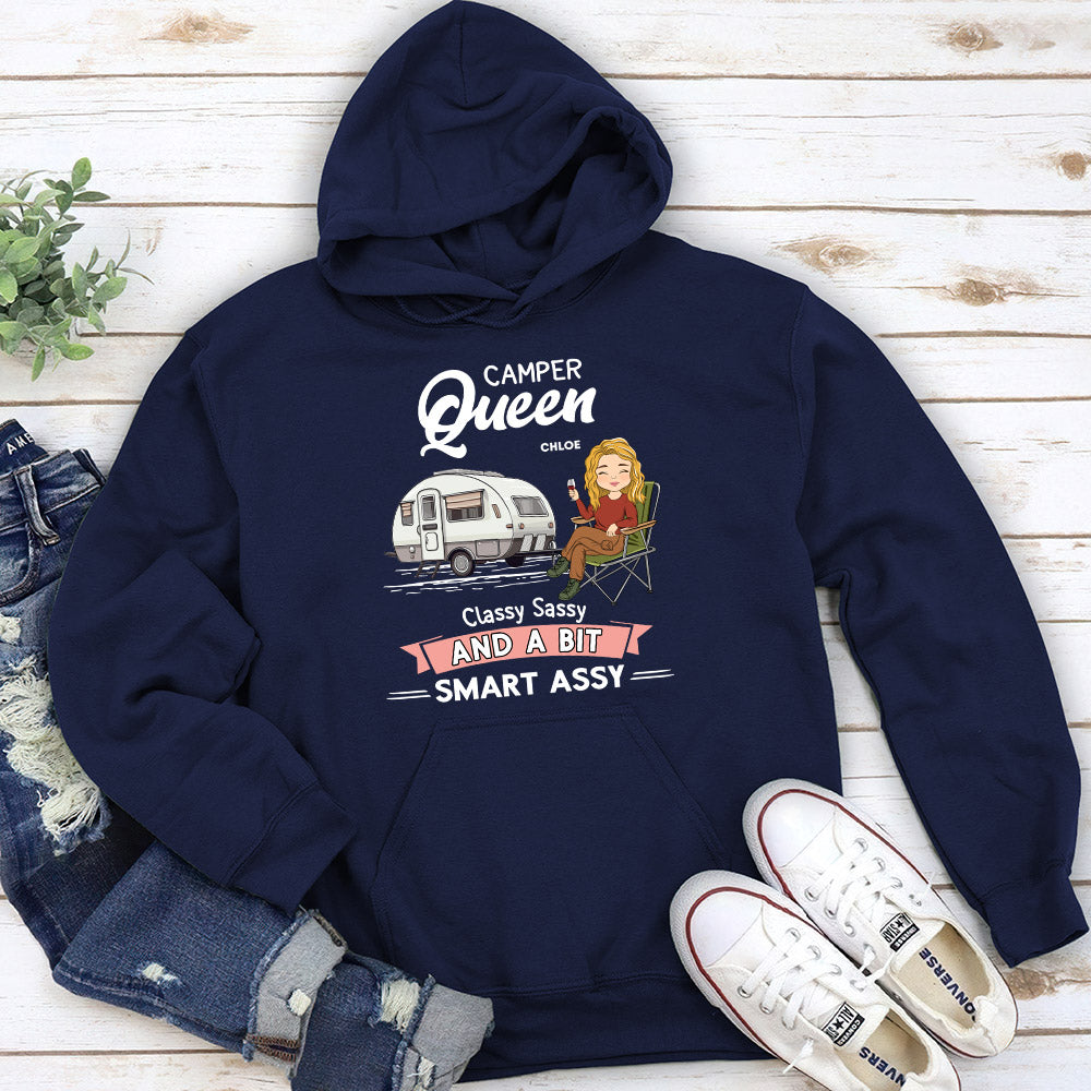 Custom Christmas & Birthday Keepsake Gift • Camper Queen - Personalized Hoodie