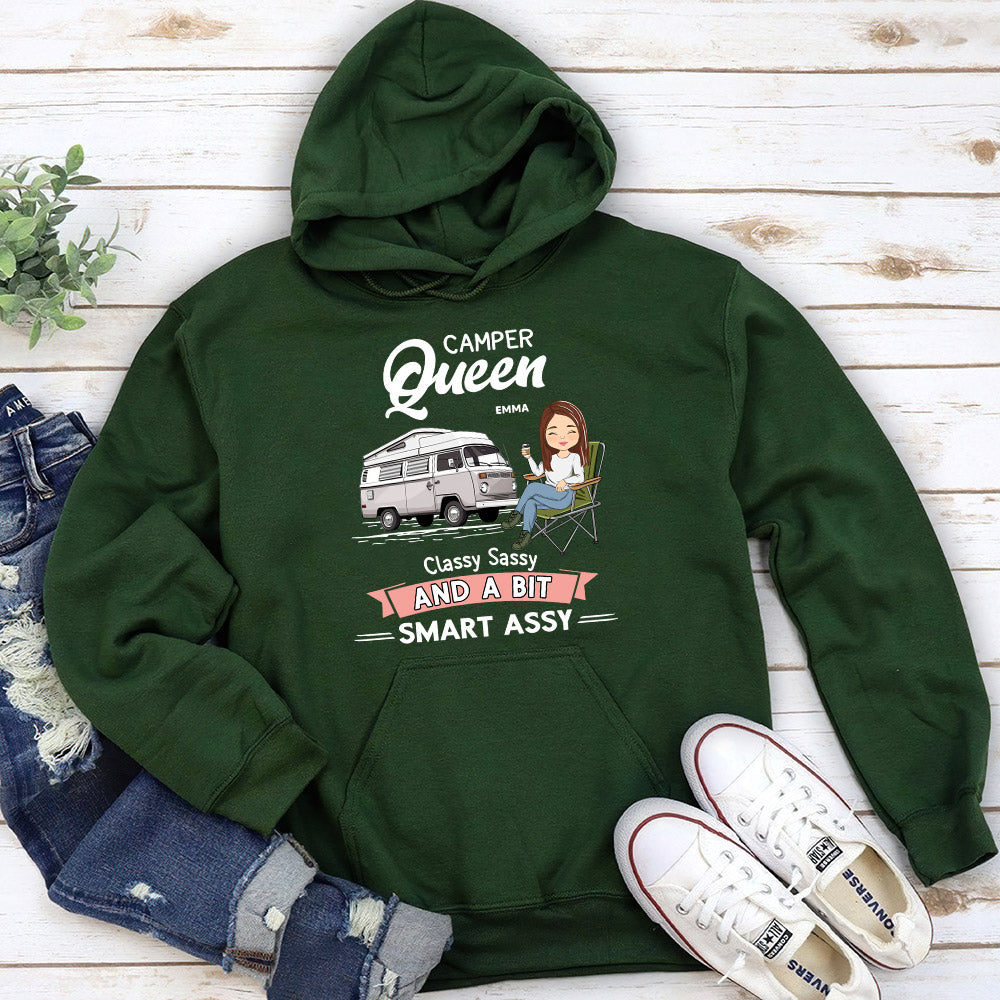 Custom Christmas & Birthday Keepsake Gift • Camper Queen - Personalized Hoodie