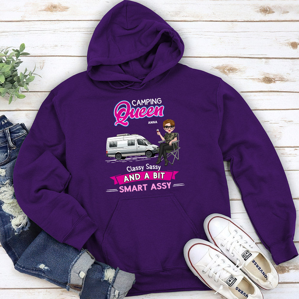 Custom Christmas & Birthday Keepsake Gift • Camping Queen - Personalized Hoodie