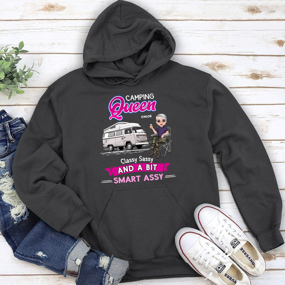 Custom Christmas & Birthday Keepsake Gift • Camping Queen - Personalized Hoodie
