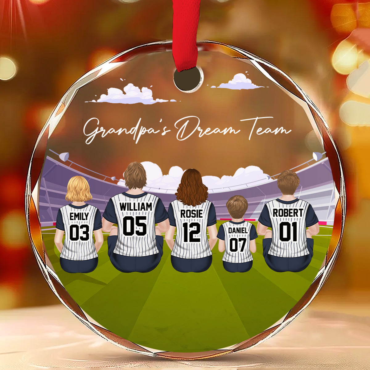 Custom Keepsake Christmas Ornament •  Dream Team - Personalized Glass Ornament