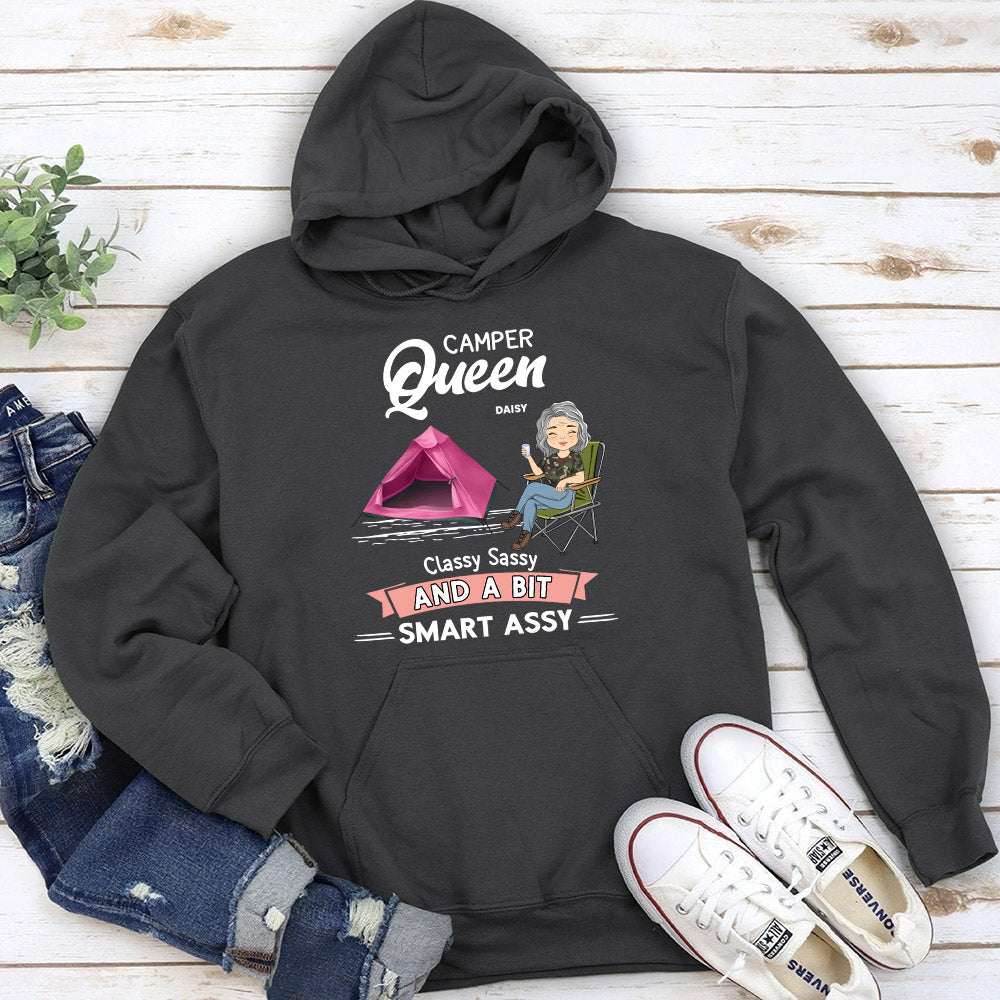 Custom Christmas & Birthday Keepsake Gift • Camper Queen - Personalized Hoodie