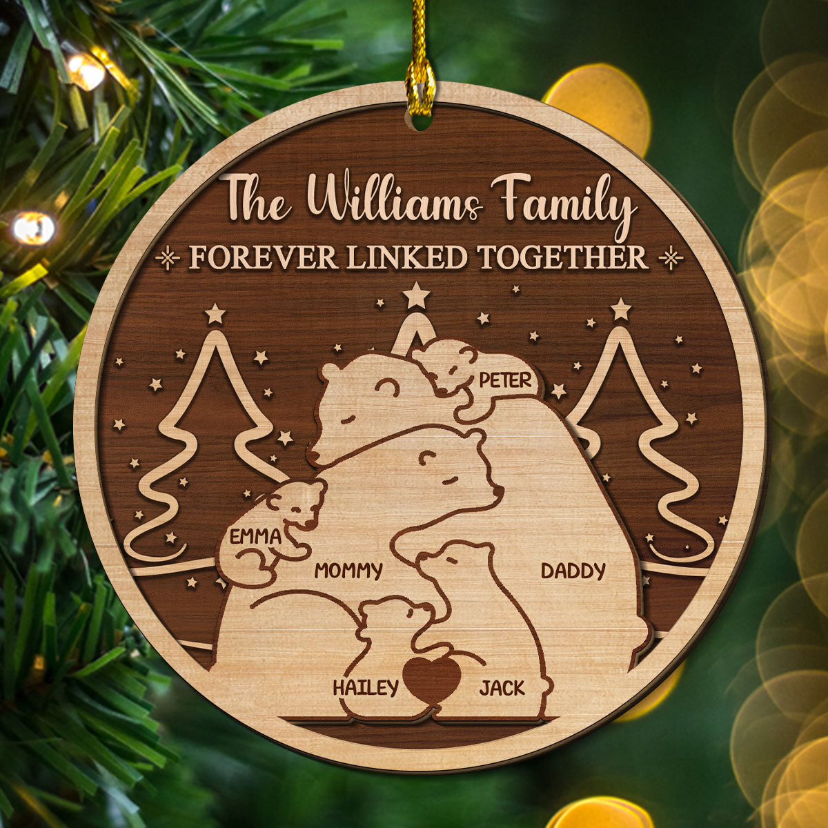 Custom Family Ornament, Christmas Gift for Family Members •  Home Is Where Love Stays - Personalized 2-Layered Wood Ornament