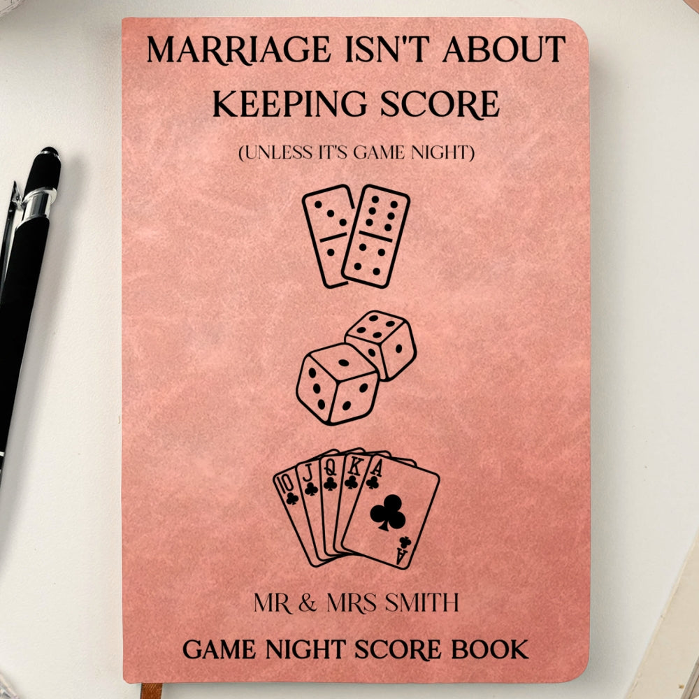 Custom Couple Game Night Score Book • Lover Score Book - Personalized Leather Journal