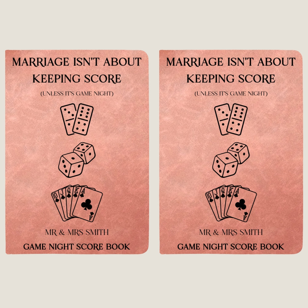 Custom Couple Game Night Score Book • Lover Score Book - Personalized Leather Journal