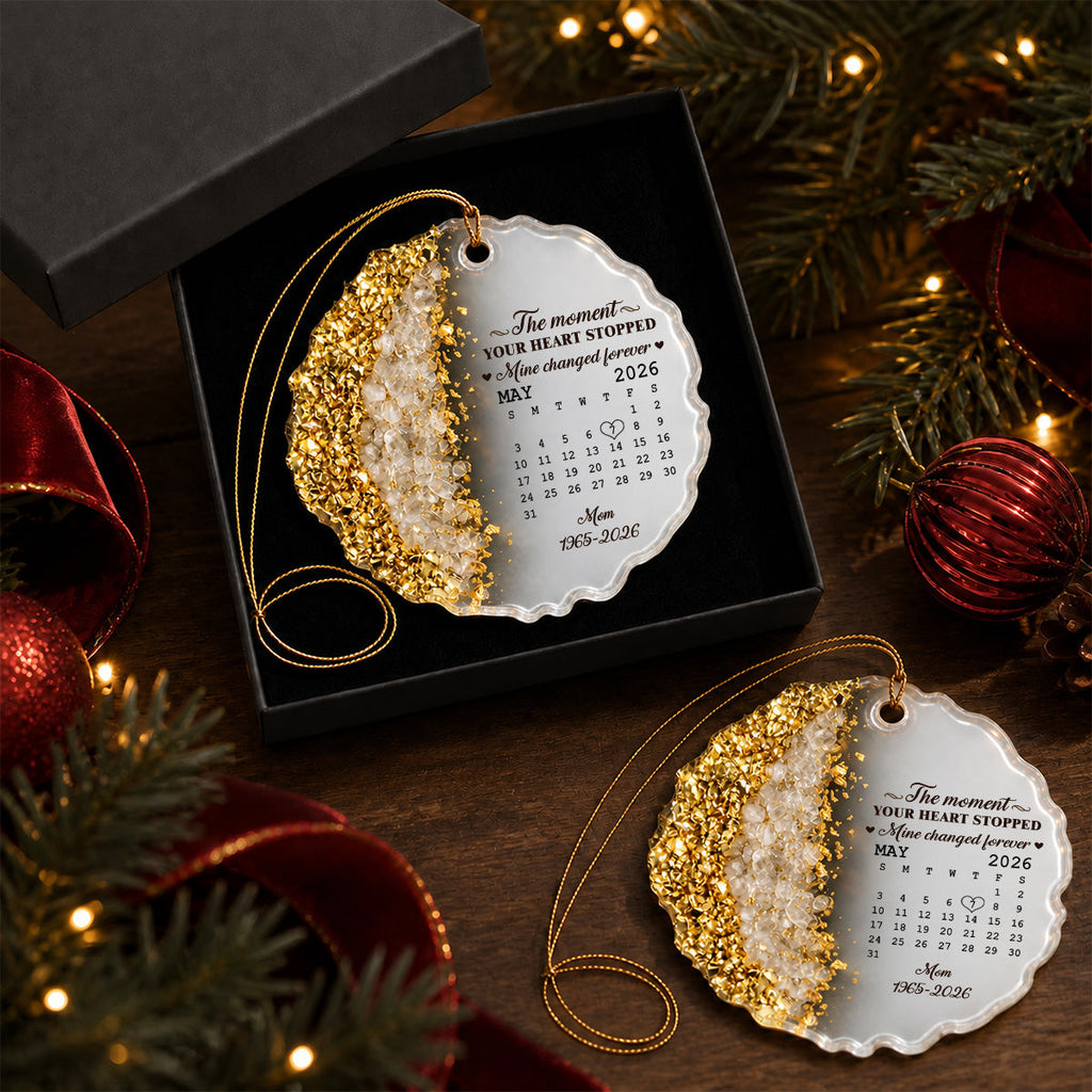 Custom Memorial Christmas Ornament, Sympathy Keepsake •  The Moment - Personalized Resin Ornament