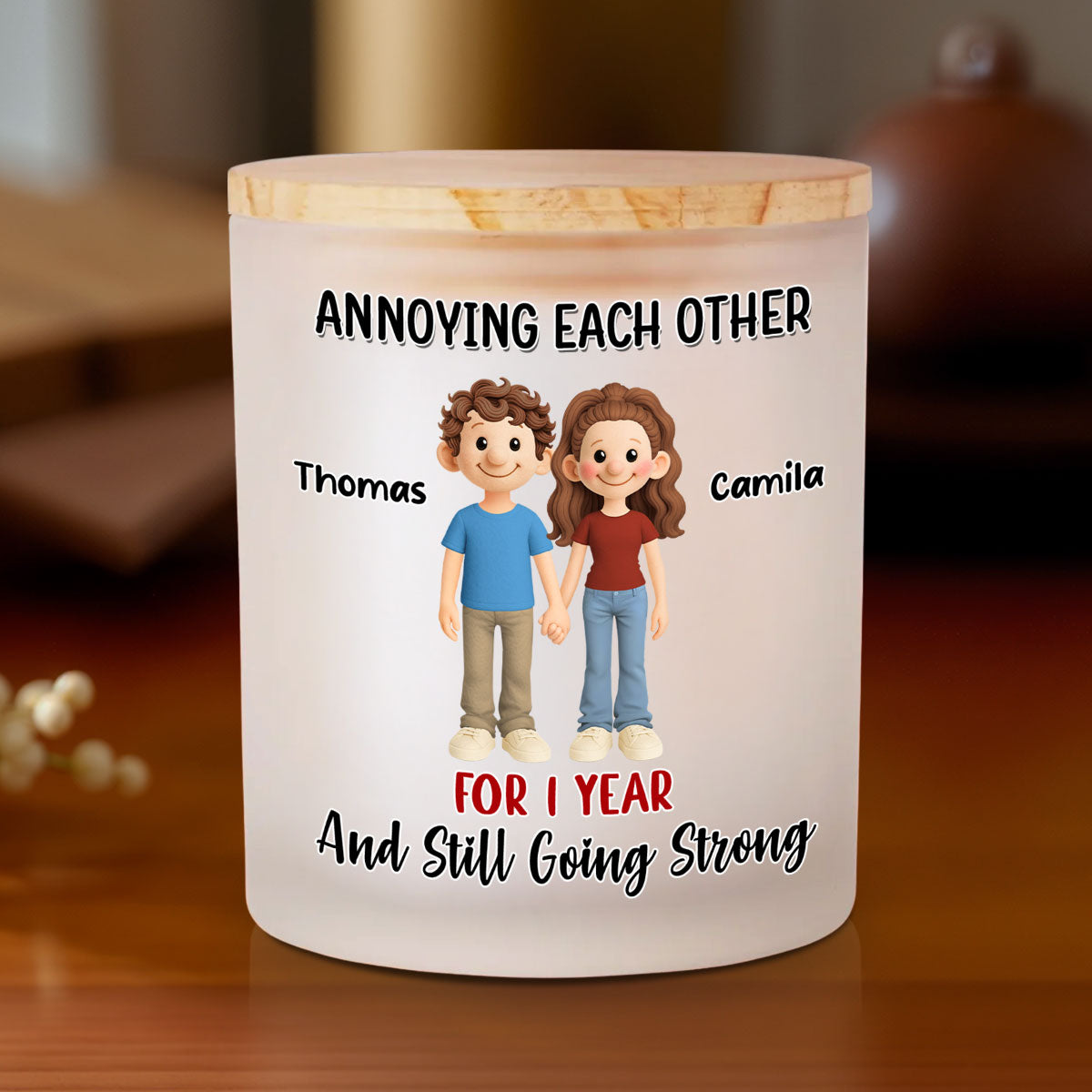 Annoying Each Other Forever - Personalized Glass Jar With LED Candle