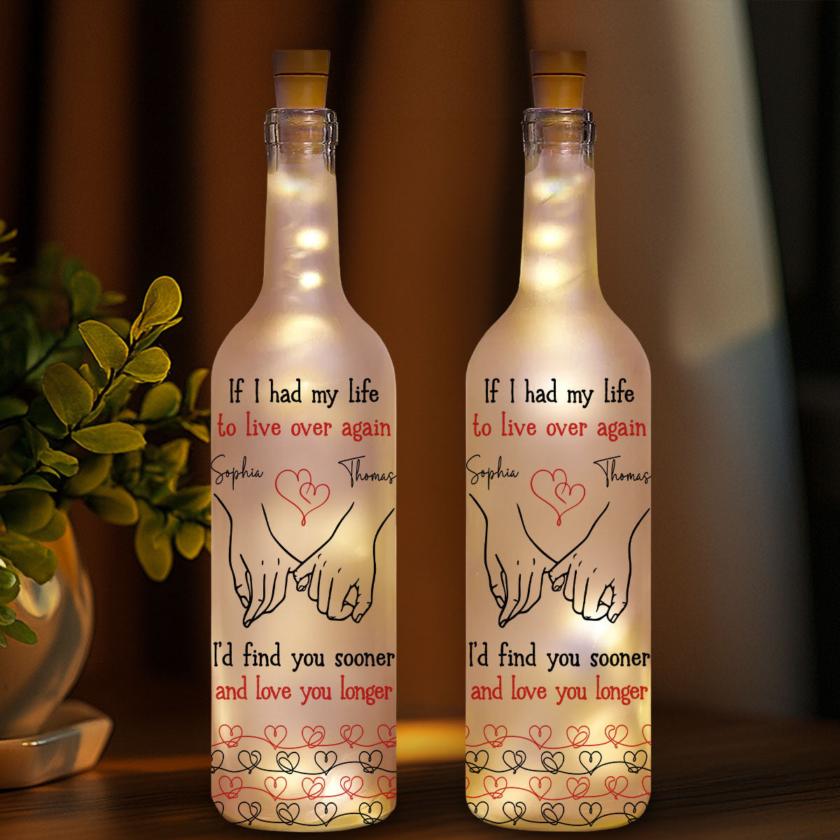 Love You Longer - Personalized Bottle Lamp