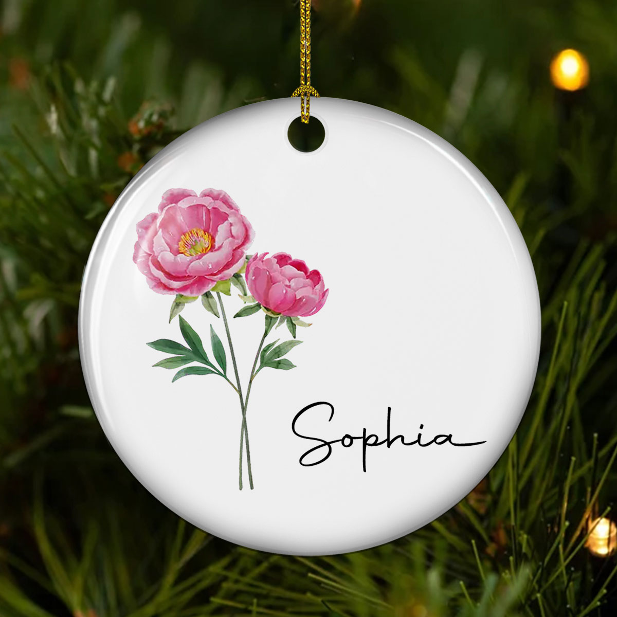 Custom Friendship Christmas Ornament, Best Friend Gift •  Friends Are Flowers That Never Fade - Personalized Ceramic Ornament