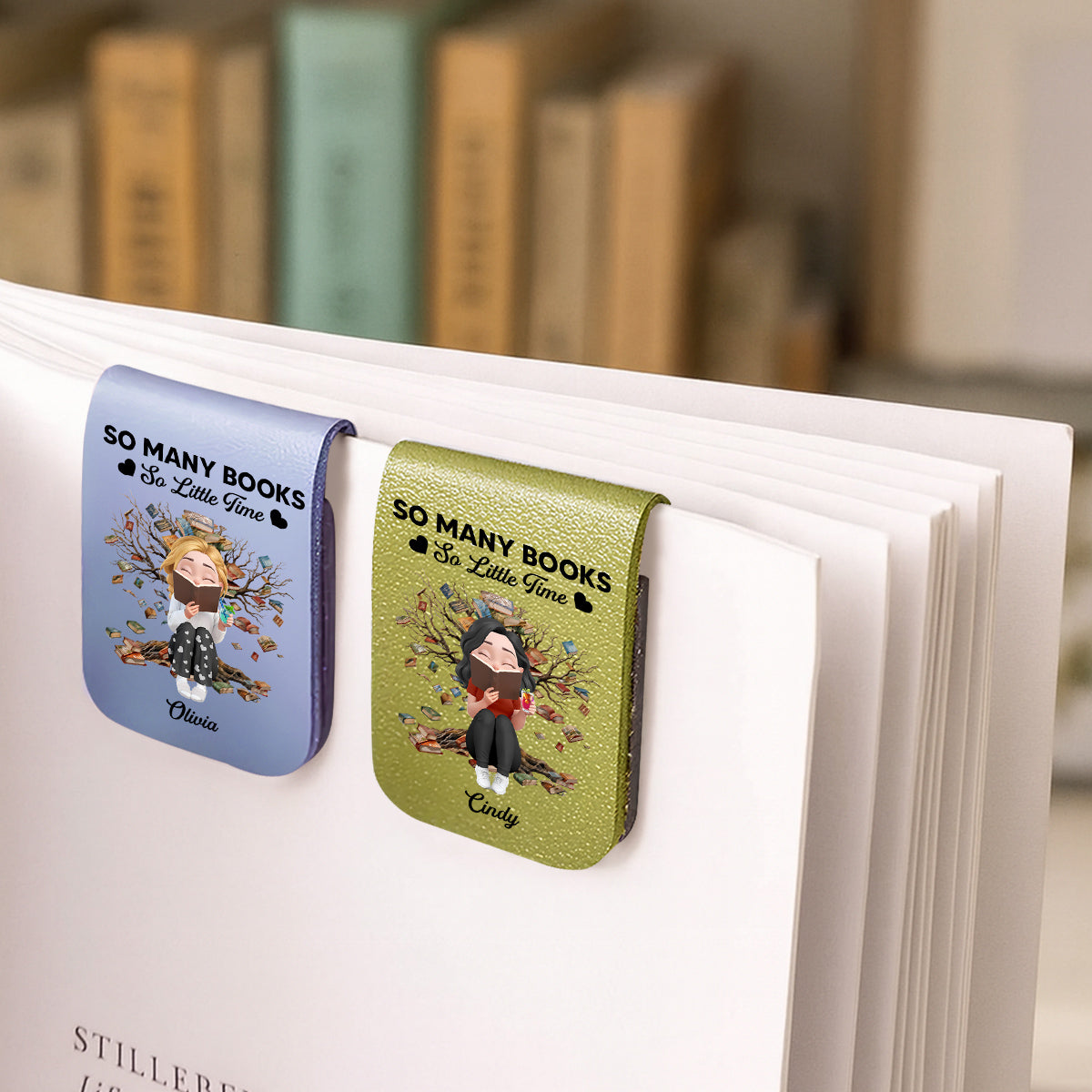 Custom Christmas Birthday Bookish Gifts For Book Lovers, Bookworms • Under The Book Tree - Personalized Leather Bookmark