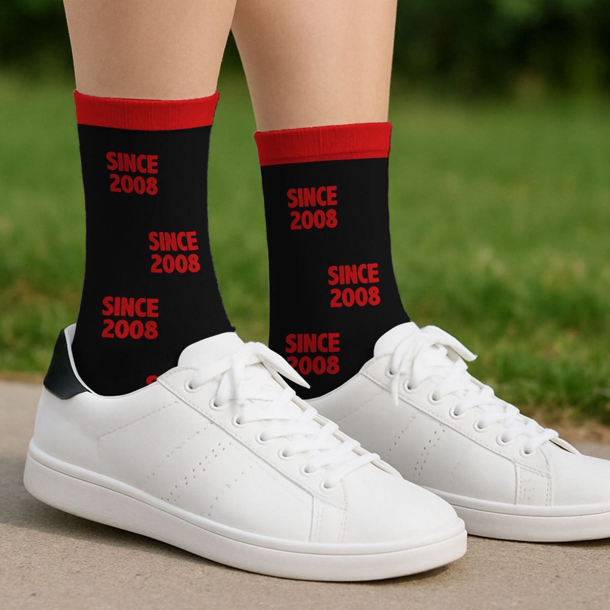 Custom Matching Christmas Gift For Couples, Romantic Anniversary Keepsake • Together Forever - Personalized Crew Socks