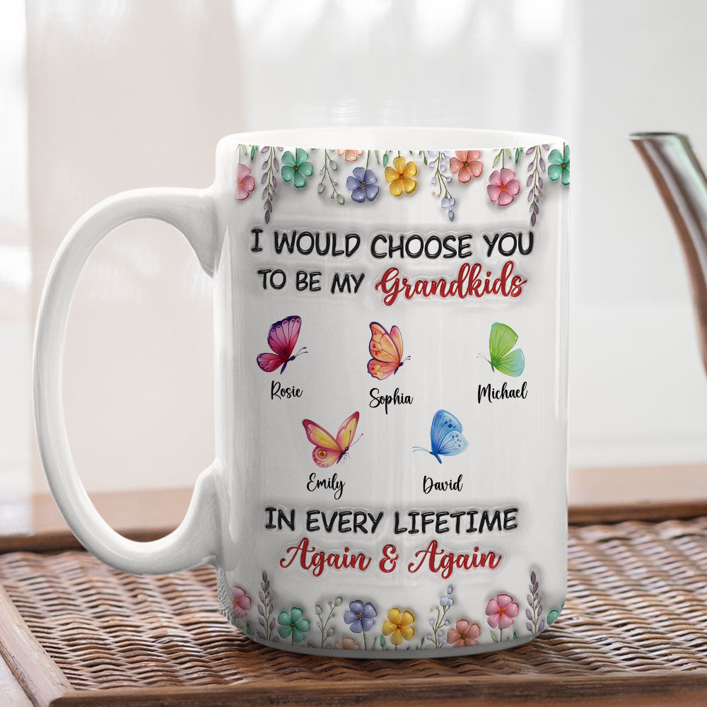 Custom Christmas & Birthday Gift For Grandma • Choose They To Be My Grandkids - Personalized 3D Inflated Effect Mug