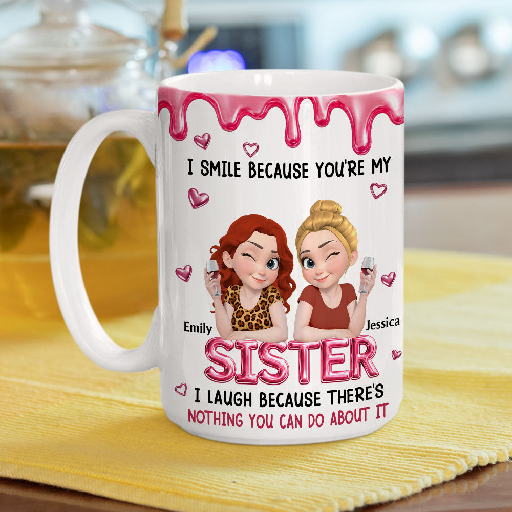 Custom Christmas & Birthday Gift For Sister • I Laugh At You Sister - Personalized 3D Effect Coffee Mug