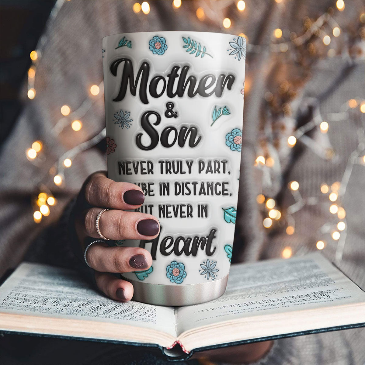 Custom Father's Day Birthday Gifts For Son • Love Remains Despite The Miles - Personalized 3D Inflated Effect Tumbler