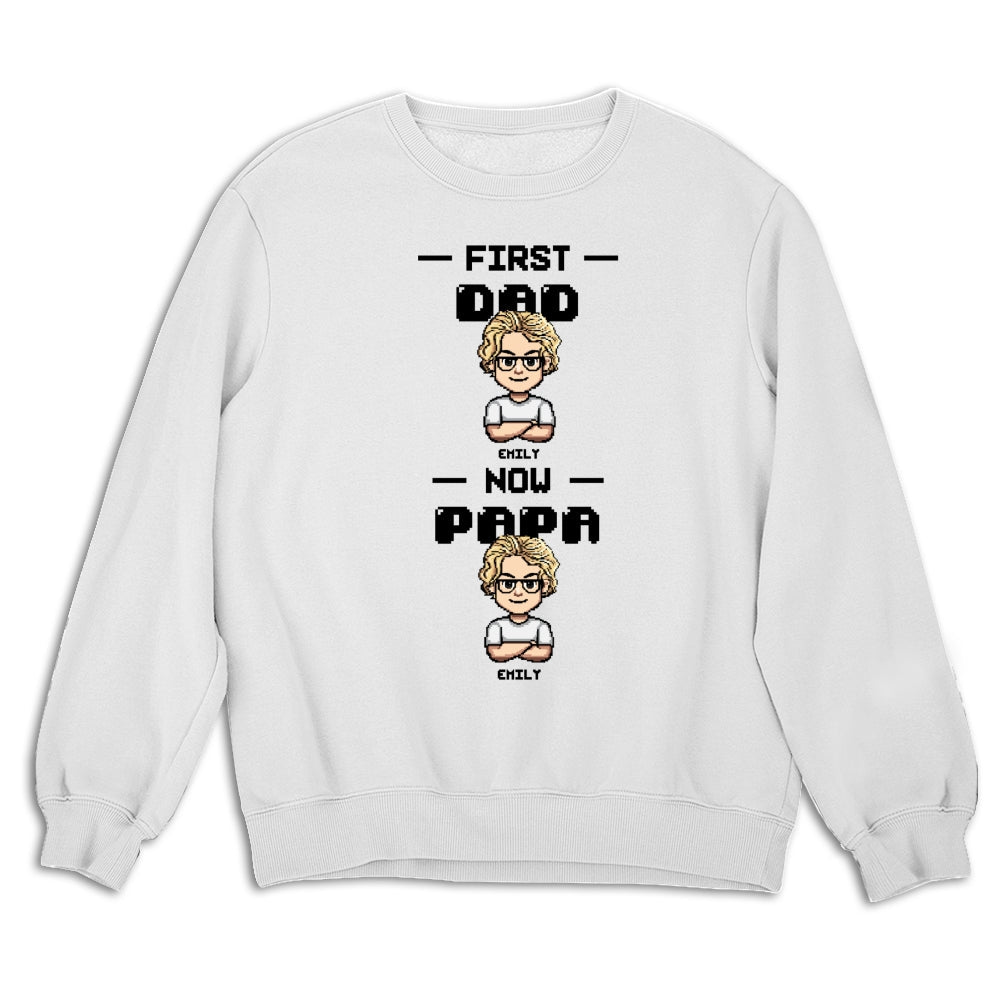 Custom Father's Day, Special Gift for Dad & Grandpa • First Dad Now Papa Cartoon - Personalized Shirt