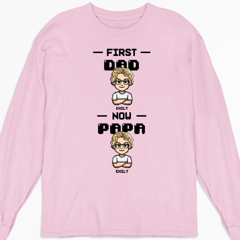 Custom Father's Day, Special Gift for Dad & Grandpa • First Dad Now Papa Cartoon - Personalized Shirt