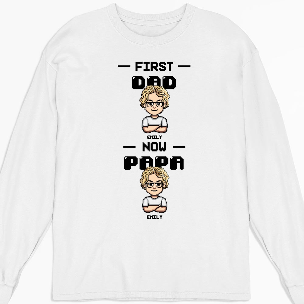 Custom Father's Day, Special Gift for Dad & Grandpa • First Dad Now Papa Cartoon - Personalized Shirt