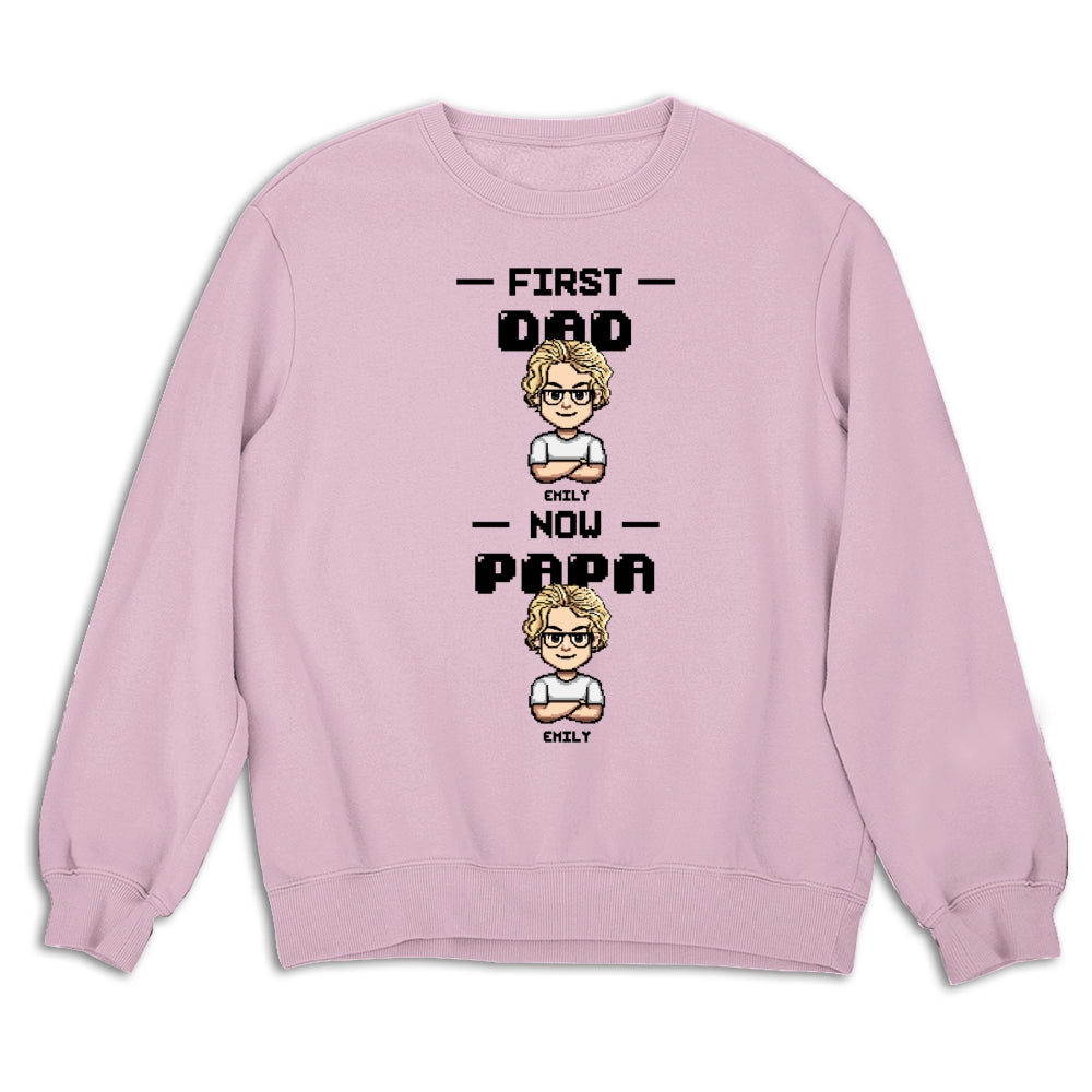 Custom Father's Day, Special Gift for Dad & Grandpa • First Dad Now Papa Cartoon - Personalized Shirt