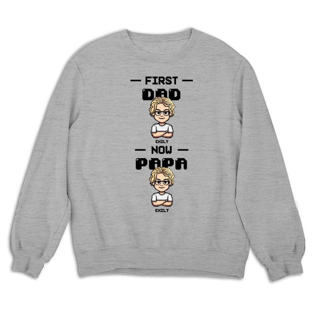 Custom Father's Day, Special Gift for Dad & Grandpa • First Dad Now Papa Cartoon - Personalized Shirt