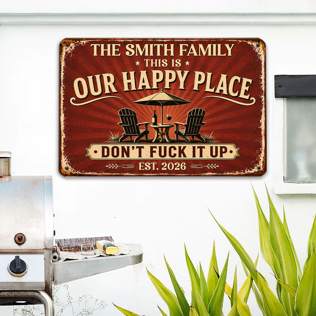 Custom Home & Wall Decor, Birthday & Christmas Gift • Best Place - Personalized Metal Sign
