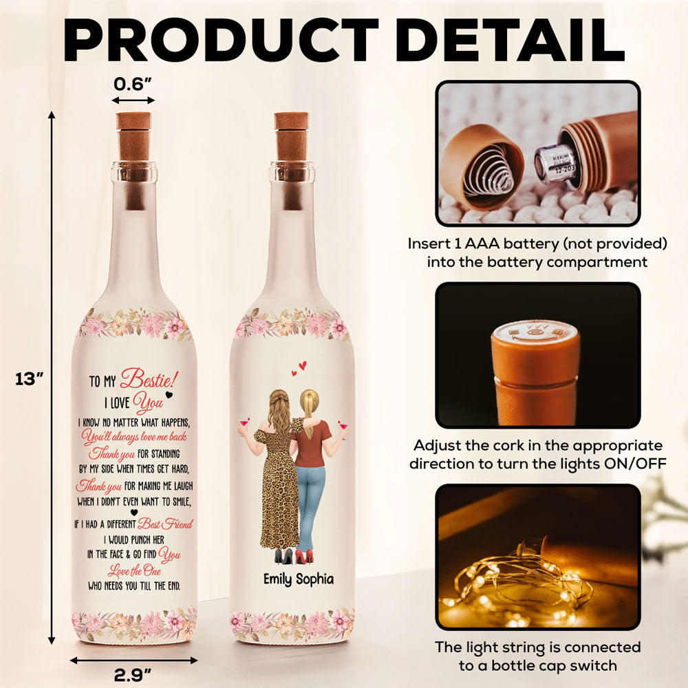 Thanks For Always Standing By My Side - Personalized Bottle Lamp