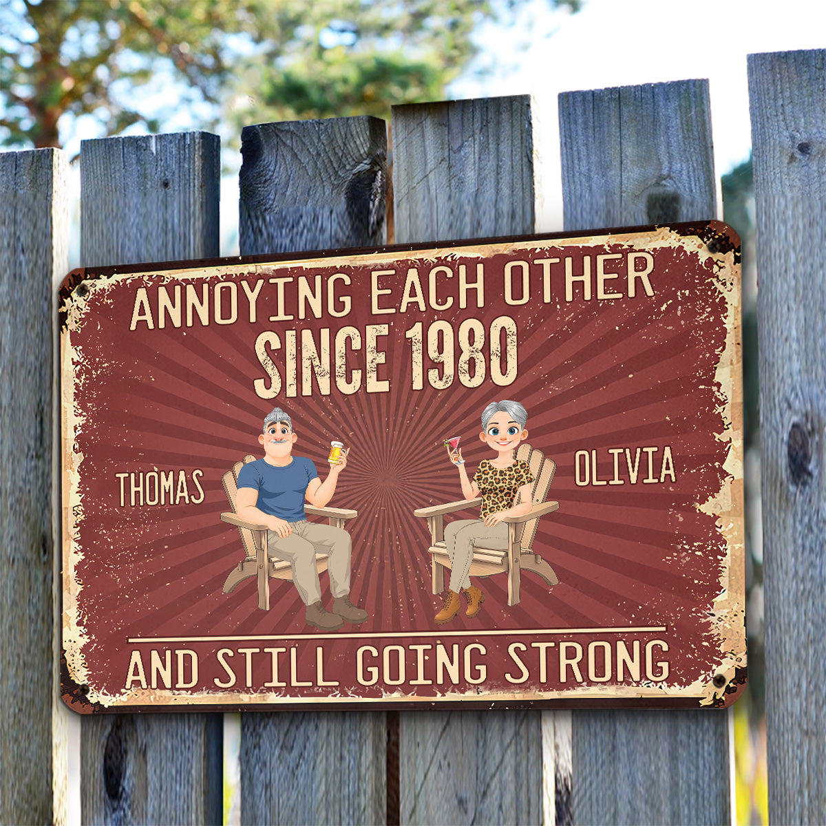Custom Couple Anniversary Wall Decor Keepsake Gift • Everlasting Love - Personalized Metal Sign