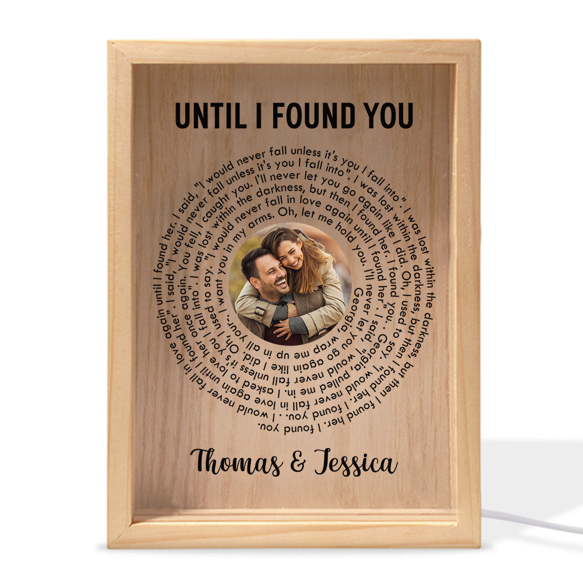 Couple Photo And Favorite Spiral Song Lyrics - Personalized Frame Light Box