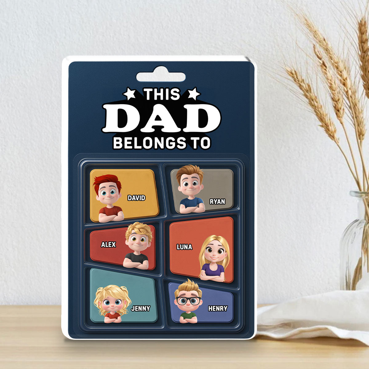 Custom Father's Day Decor, Gift for Dad & Grandpa • This Daddy Belong To - Personalized Acrylic Plaque