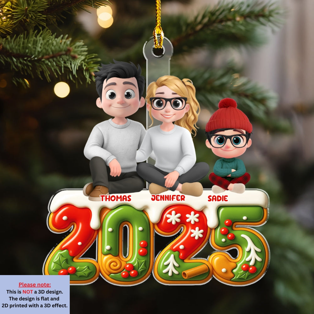 Custom Family Ornament, Christmas Gift for Family Members •  Next To Each Other - Personalized 3D Effect Acrylic Ornament