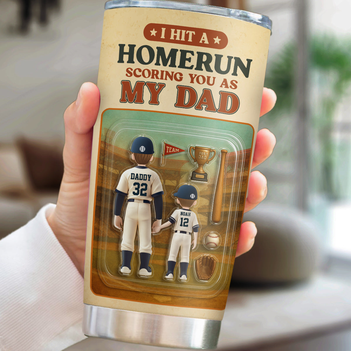 Custom Father's Day Birthday Gifts For Dad • Baseball Dad - Personalized Tumbler