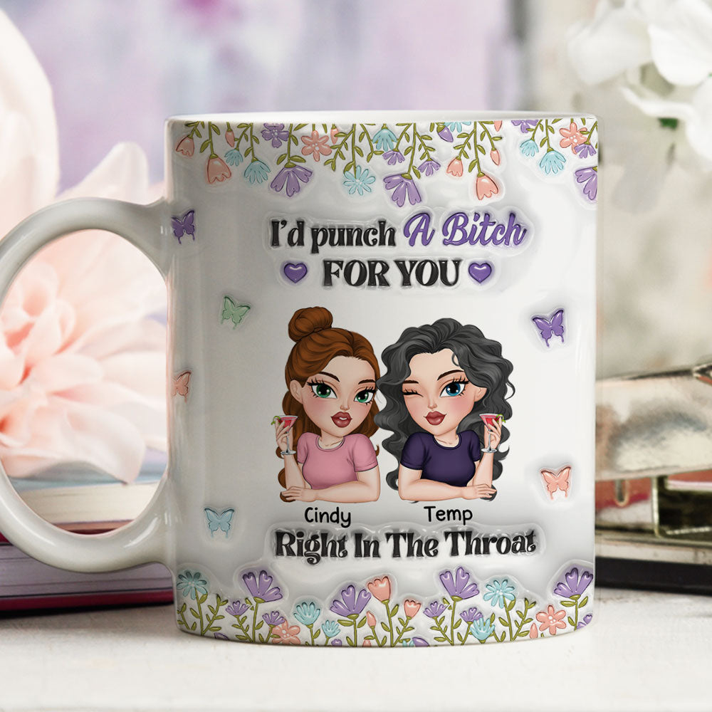 Custom Best Friend, Christmas & Birthday Friendship Keepsake Gift • Bestie Slay Forever - Personalized 3D Inflated Effect Mug