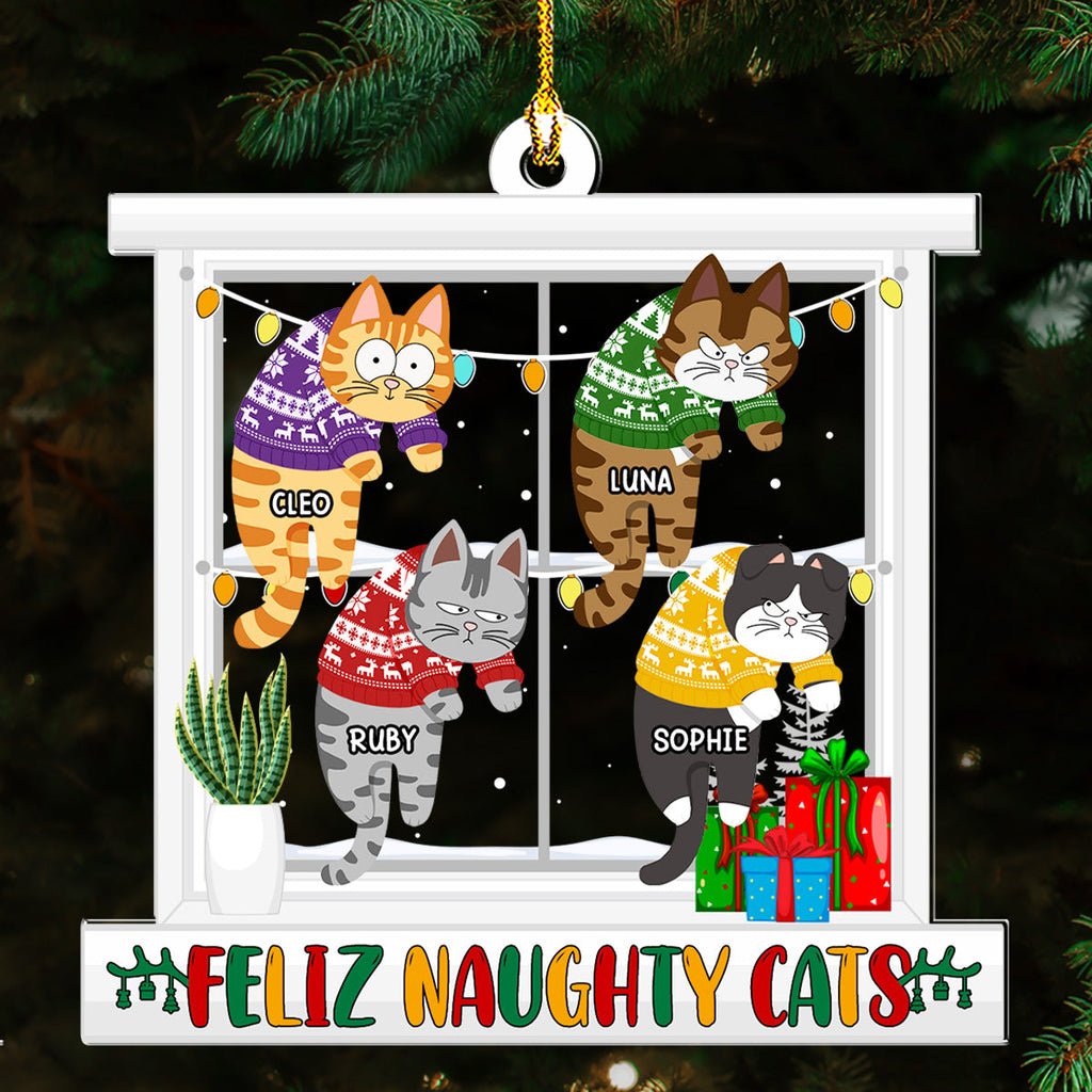 Custom Keepsake Christmas Ornament •  Meowy Christmas - Personalized Acrylic Ornament