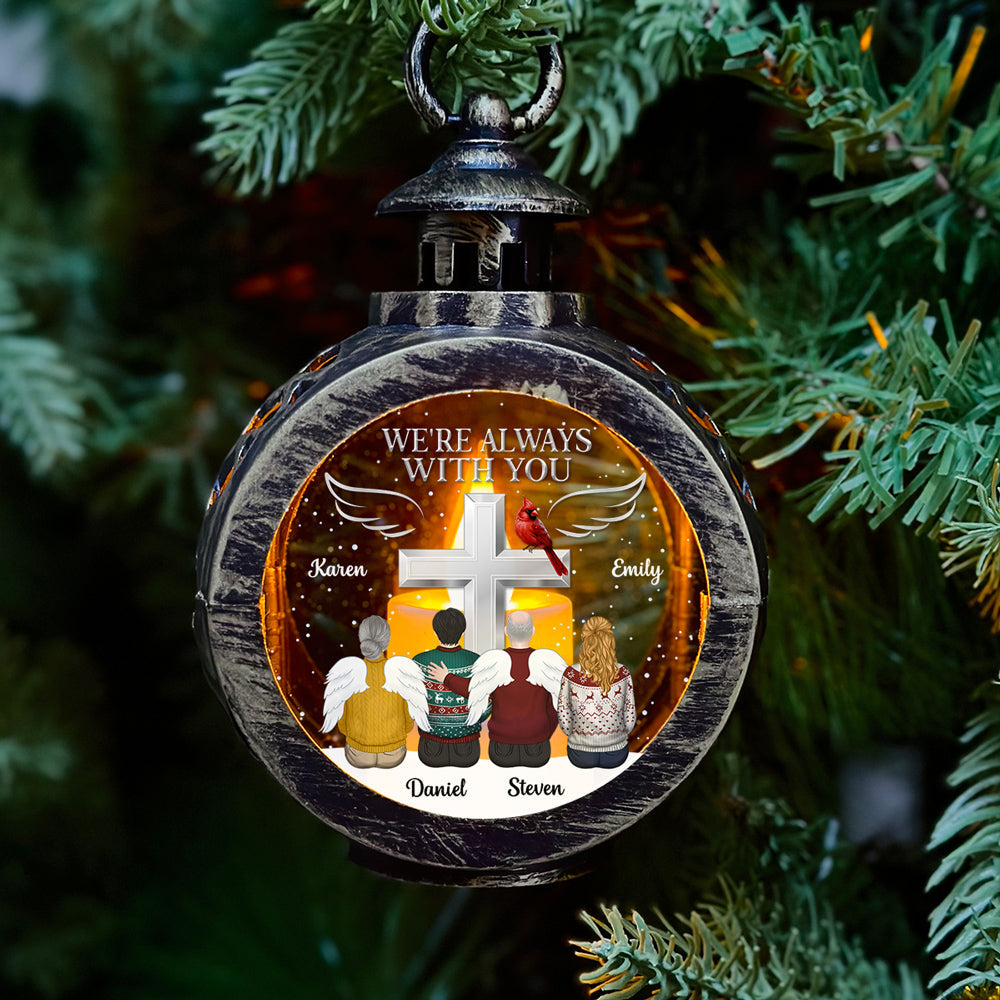 Custom Family Christmas Gifts, Holiday Decor • Always Beside You - Personalized Christmas Lantern