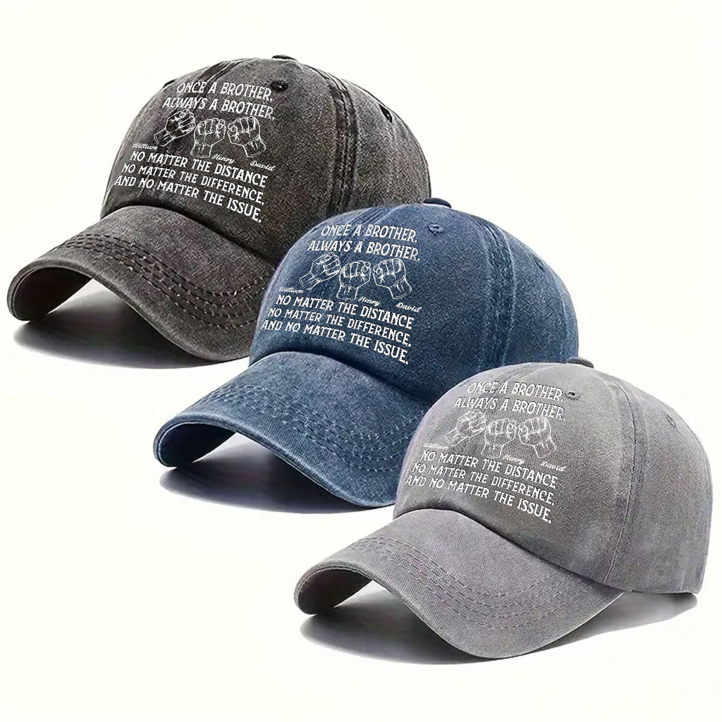 Soulmate Best Friend - Personalized Vintage Washed Denim Cap