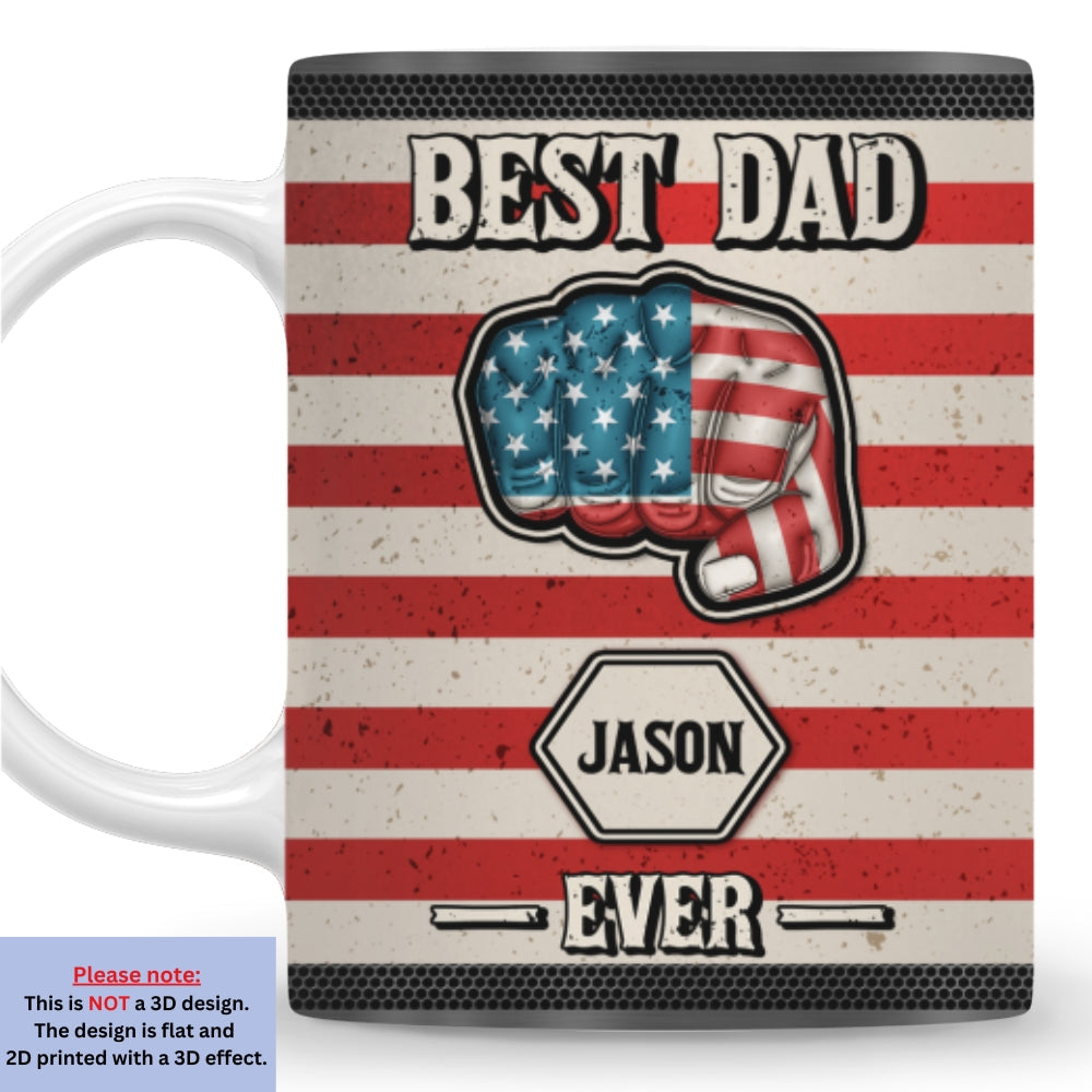 Custom Father's Day, Special Gift for Dad & Grandpa • Strongest Dad - Personalized 3D Inflated Effect Mug