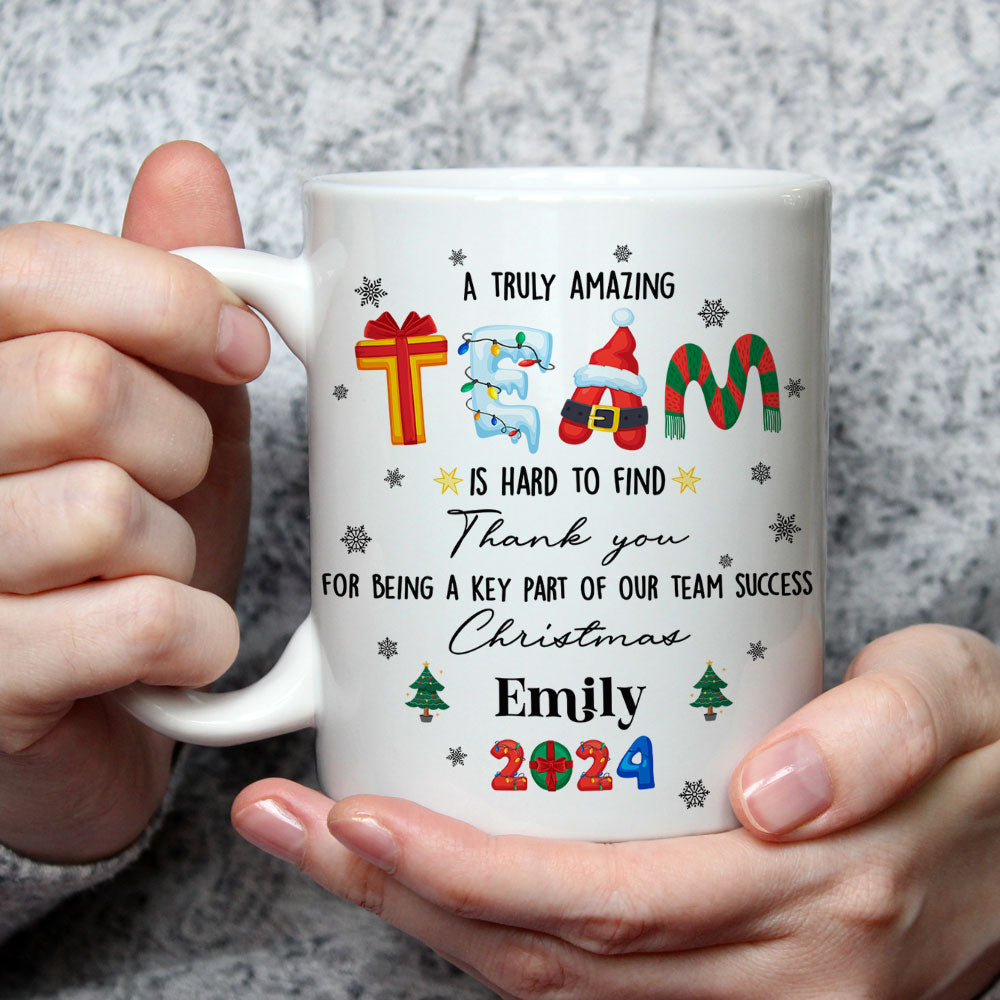 Custom Coworker, Christmas & Birthday Team Appreciation Gift • A Wonderful Crew - Personalized Coffee Mug