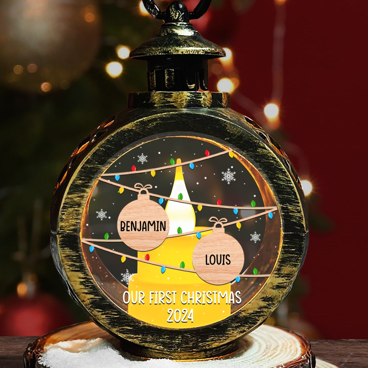 Custom Family Christmas Gifts, Holiday Decor • Merry Christmas Family - Personalized Christmas Lantern